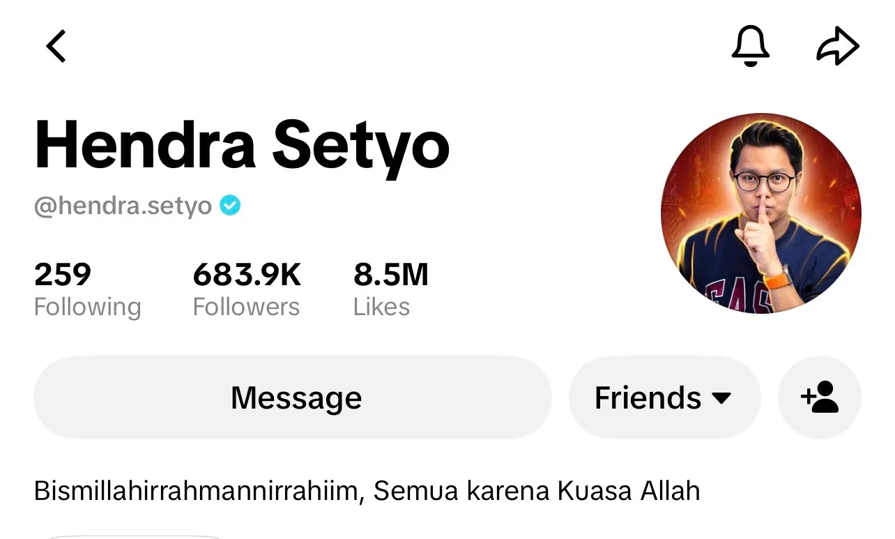 Hendra Setyo social media profile